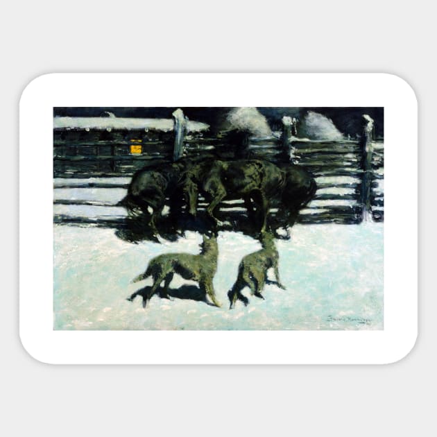 Frederic Remington The Call for Help Sticker by pdpress